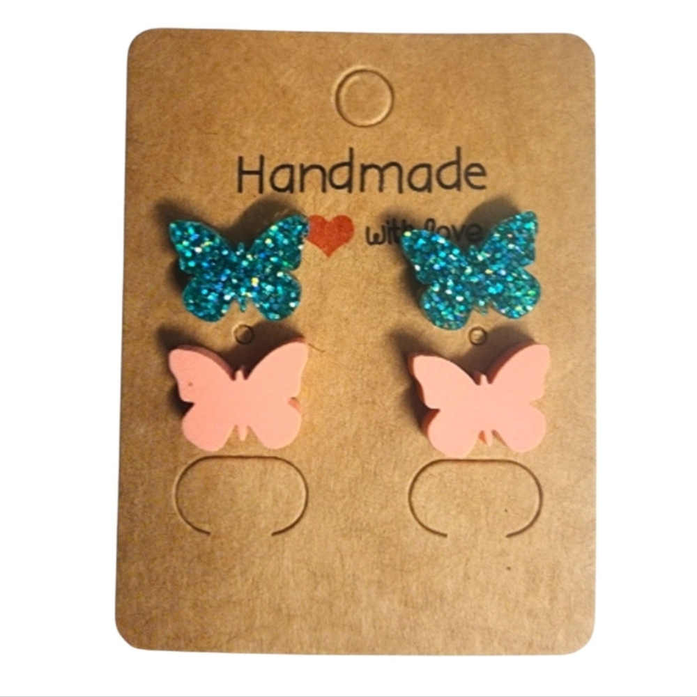 Twilight Petal Duo Acrylic Stud Earrings - 2 Pair